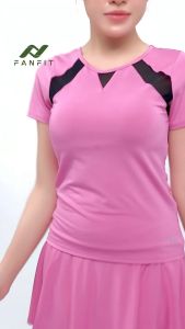 Set đồ tập pickleball gym pilates thể thao nữ FANFIT FFSET005 - áo thun 2 lớp FFTS002 chân váy thể thao FFSK001