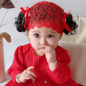 เข็มขัดผ้าคลุมผมแบบผูกโบว์ลายผีเสื้อสำหรับเด็กผู้หญิง เครื่องประดับผมแบบเจ้าหญิง สีแดง ดอกไม้ ของตกแต่งผมสำหรับวันเกิดครบรอบ 100 วัน