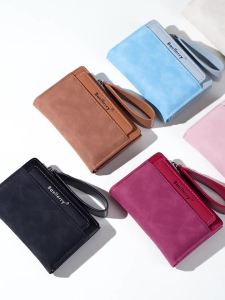 Baellerry | New Big Capacity Women Wallets Short Card Holder Female Purse Zipper Coin Pocket Photo Holder Simple Money Clips for Girls