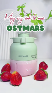 Máy Xay Sinh Tố Cầm Tay Mini OSTMARS Với 10 Lưỡi Dao Đa Năng Cối Nhựa Dung Tích 500ML Máy Xay Sạc Pin Tích Điện 2IN1 Kiêm Bình Nước Tặng Kèm Dây Đeo Tiện Lợi