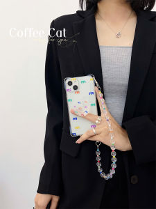 Wht Same Style Crossbody Can Back Suitable for 15 Phone Case Chain Iphone14 Strap Crossbody 13 Lanyard Halterneck 12 Star 11 Satchel Huawei P60 Four-Corner Hole Transparent Mate60pro