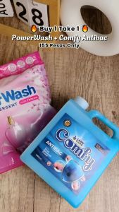 Labn Care Combo Pack: Antibacterial Power Wash Laundry Detergent 1kg + Free Comfy Fabric Conditioner 1L - Stain Remover Color Protector