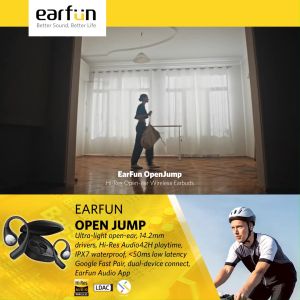 EarFun OpenJump - Open-Ear TWS with LDAC Hi-Res BassSurge IPX7 & Noise Cancellation