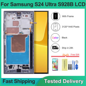 For Samsung S24 Ultra Screen Assembly LCD Display Digital Touch Screen Frame Replacement Compatible with SM-S928B SM-S928U S928