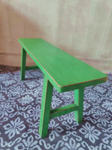 Retro Solid Wood High Table Chair Adult Balcony Dining Bench Chinese Style Bedroom End Bench 45 High Footstool Dining Chair