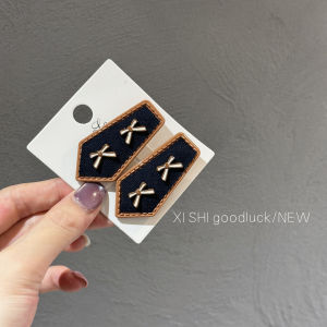 Korean Style Cute Candy Colored Butterfly Knot Denim Fabric Hair Clip Duckbill Clip Edge Clip 8030 Fashionable Hair Accessories