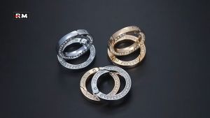 Double-Sided Diamond-Studded Spring Buckle Zinc Alloy Opening Spring Ring Bag Modification Shoulder Strap Connection Hook Buckle Fashion Clothing Luggage Accessories Car Key Ring