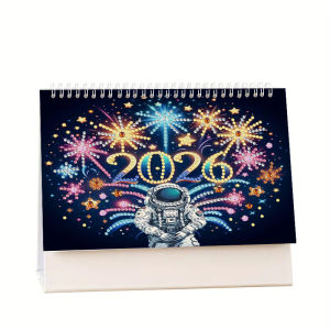 other | A set of 2026 calendar 13 diamond paintings DIY handmade Christmas English letter floral pattern theme calendar