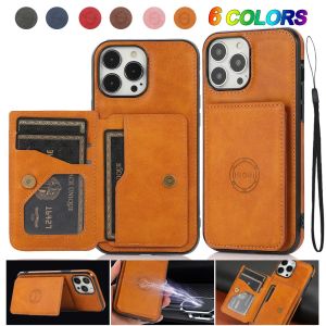 Magnetic Flip Wallet Phone Case For iPhone 13 12 Mini 16E 17 Air 16 15 Plus 14 11 Pro XS Max XR Credit Card Holder Leather Cover