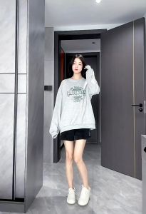 2024 New Women Sweatshirt Plus Size Korean Hoodie Loose Long-Sleeve tshirt Casual Student Round Neck Clothing