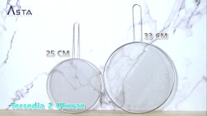 Asta Oil Splatter Stainless Steel Pelindung Percikan Minyak 25 cm dengan Handle