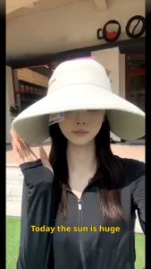 Topi Matahari Wanita Musim Panas Dengan Topi Pepejal Warna Pepejal Ultralight UV Tahan Topi Matahari Untuk Wanita