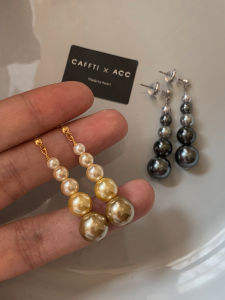 CAFFTI | Silver Needle South Sea Pearl Aurora Color Graded Tassel Earrings