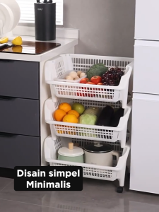 Rak Serbaguna Troli Multi Fungsi - Rak Adjustable Storage Kitchen & Bedroom Organizer  Inaso HRK523