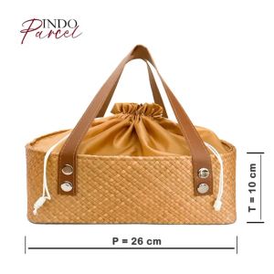 INDOPARCEL - Tas Keranjang Anyaman Tas Hampers Goodie Bag Tali Kulit Terbaru