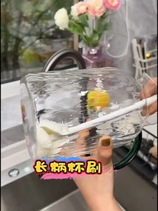 2pcs Foldable Brush Head Silicone Cup Brush Household Long Handle Bottle Brush 3-in-1 Cup Lid Kettle Insulation Thermos