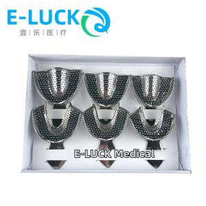 Bộ 6 Khay Lấy Dấu Răng Bằng Thép Không Gỉ Kích Thước S/M/L Dùng Cho Khay Niềng Răng Nhựa