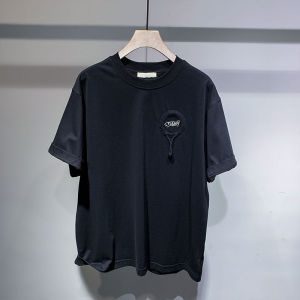 Summer Trendy Brand Loose Simple Mens Short Sleeve T-Shirt New Style Casual Pure Cotton Half Sleeve Body Shirt round Neck