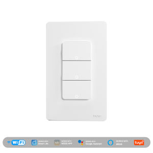 MOES | MOES Tuya Wi-Fi US Smart Light Switch Single Pole Push Button Wall Switch Neutral Wire Needed Compatible with Alexa Google Home