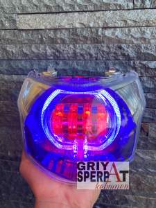 LAMPU DEPAN VEGA ZR BILED PROJIE RING BLUE