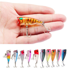 YUCONG 1PC Mini Popper Fishing Lure 4 ซม.-3.5g ลอย Poper เหยื่อน้ําเหยื่อ Crankbait Wobbler ประดิษฐ์ Swimbait Minnow