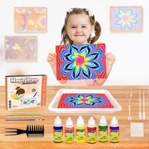Marble Painting Kit for KidsArts and Crafts Paint On Water SetWater Marbling Paint Kit Ideal Gifts for Girls & Boys Age 4-16