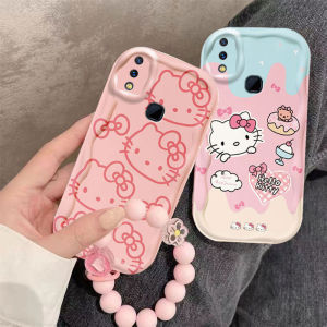 Vivo Y85A Series Phone Case New Style Silicone Wave Full Screen Protection Girls Heart Kitty Cat Design Anti-Fall Eco-Friendly