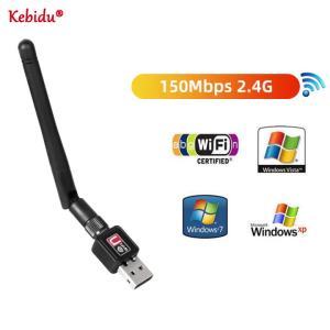 KEBIDU | USB Wifi Adapter 150Mbps 2.4 GHz Antenna USB 802.11n/g/b Ethernet Wi-Fi Dongle RTL8188 Wireless Network Card for PC Windows