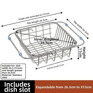 Extendable Stainless Steel Draining Shelf