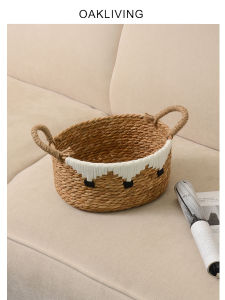 Handcrafted French Oakliving Wicker Storage Basket Dirty Laundry Basket Clothes And Miscellaneous Items Organizer Basket