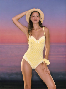 Atlantic Beach | Strapless Check Print One-Piece Swimsuit