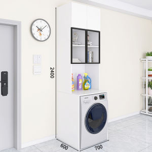 Integrated Solid Wood Embedded Storage Cabinet for Kitchen And Living Room with Drawer Built-In Balcony Refrigerator