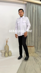 Baju dinas pdh putih pria lengan panjang dan pendek kemeja dinas pdh putih baju kerja