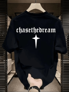 Áo Thun Cotton Tay Ngắn Mùa Hè Mới Cho Nam Cổ Tròn in Họa Tiết Thường Ngày Rộng Rãi Thời Trang Thường Ngày