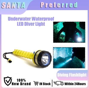 Outdoor Scuba Diving Flashlight LED Underwater Waterproof ABS 10W 6V 200M Depth Torch Diver Light Camping Fishing Diving Lamp