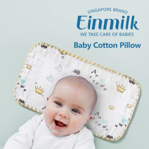 Einmilk Baby Mulit-functional Towel Act as Flat Pillow\Bibs\Towel\Burp Cloth 100% Cotton Breathable cat Pillow 