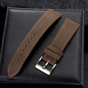 Vintage Genuine Calfskin Leather Watch Band Strap 18mm 20mm 22mm Oil Wax Discoloration Leather Watchband Soft Business Wristband