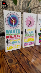 Jam Dinding Sholatlah Nak / Jam Dinding Kayu Motivasi Islami