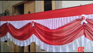 BACKGROUND SICANTIK 5 GELOMBANG - 10 GELOMBANG BACKGROUND MERAH PUTIH SICANTIK PANJANG 4 METER - 8 METER JAHITAN RAPIH PRODUKSI SENDIRI