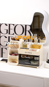 Makeup Organizer with DrawerCosmetic Display Case with Makeup Brush HolderMakeup Storage Organizer