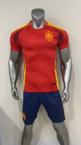 Quần Áo Bóng Đá Tây Ban Nha logo thêu sân nhà màu đỏ chất vải thun lạnh thấm hútthoáng mát  không nhăn không xù lông A19