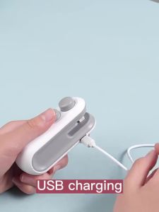 2 In 1 Portable Heat Sealer Kitchen Mini Bag Sealing Machine Rechargeable Heat Sealing Snack Package
