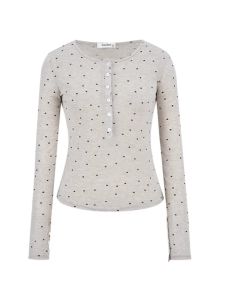 Áo Thun Tay Dài Ôm Vừa Vặn Màu Xám Kẻ Caro Phong Cách Đường Phố Mỹ Cho Nữ Mùa Đông Mỏng Thoáng Khí Cổ Tròn