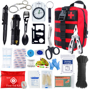 Survival First Aid Kit Survival ชุด Molle เกียร์กลางแจ้งชุดฉุกเฉินการบาดเจ็บ Camping Hiking IFAK Adventures EDC