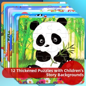 MWZ | Educational Animal Puzzle for Toddlers Wooden