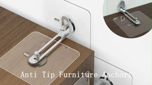 5Pcs Adhesive Anti Tip Furniture Wall Anchors: Secure Cabinet Bookcase Dresser Shelf Wall