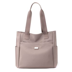 Large Capacity Canvas Tote Bag Womens Handbag Commuter Mom Bag Single Shoulder Bag Korean Style Soft Nylon Fabric Washable
