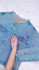 JINISO Jaket Jeans Oversize Dalma Blue Acid