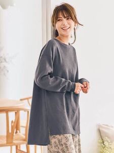 Áo Thun Dài Tay Dày Cho Nữ Dáng Rộng Màu Trơn Cổ Tròn Dài Vừa Phải Thời Trang Công Sở Thoải Mái Mặc Thường Ngày Mùa Xuân