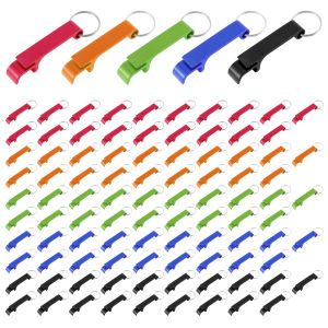 100Pcs Bottle Opener Keychains Aluminum Alloy Beer Bottle Openers Pocket Claw Beverage Can Opening Tool Open the Lids for Home